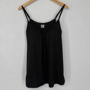 32 Degrees Cool Shelf Bra Camisole Womens Large Black Adjustable Straps Tank Top
